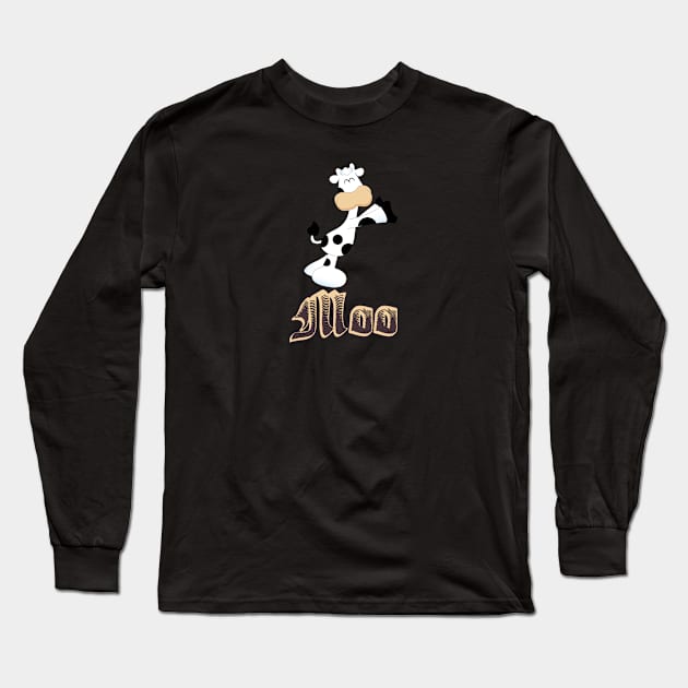 Cow Moo Long Sleeve T-Shirt by artsytee